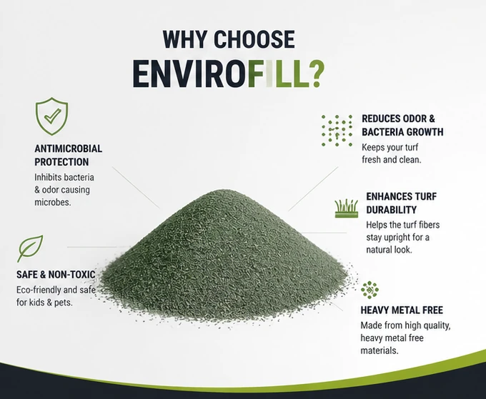 Envirofill Artificial Grass Infill (50 lb) – Antimicrobial Turf Infill (Detail)