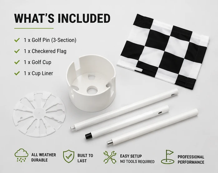 TURFX Golf cup & Flag (Detail)